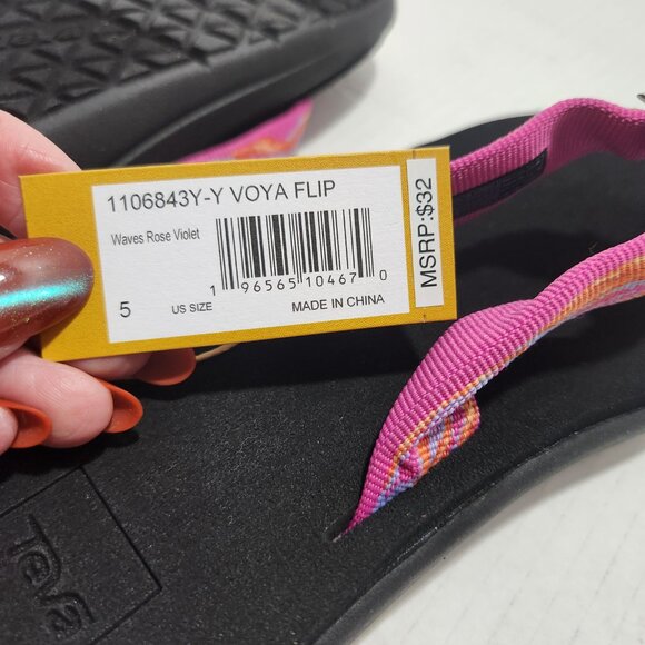 Teva Voya Flip-Flops Waves Rose Violet - Picture 9 of 9